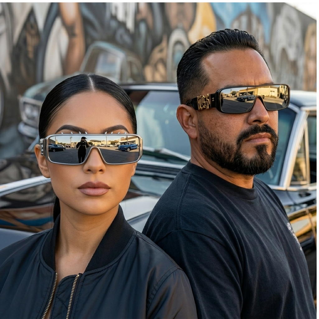 Locs 91294 Gangster Shield Sunglasses + 1-Year Protection Plan & Pouch