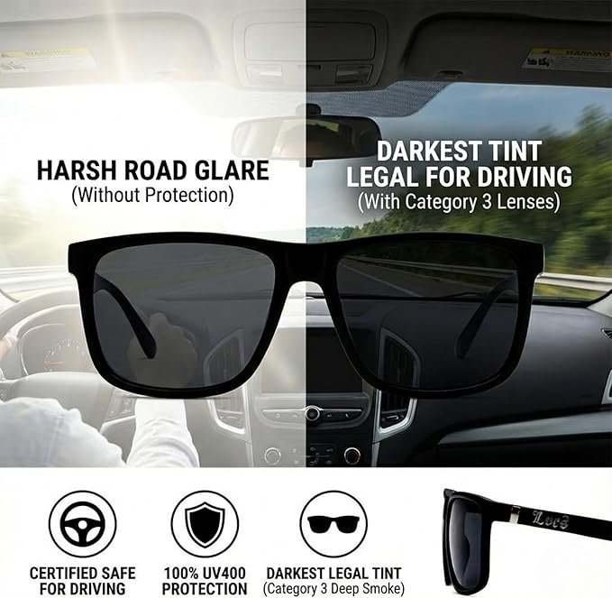 Locs 91295 Oversized Horn Rim Sunglasses + 1-Year Protection Plan