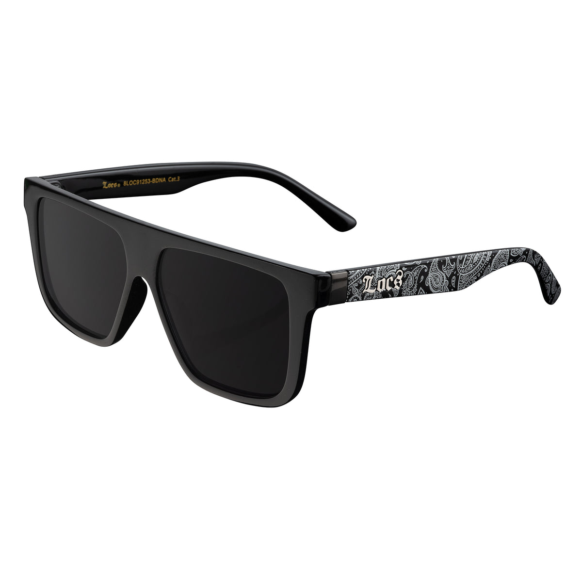 Locs 91253 Flat Top Urban Sunglasses + 1-Year Protection Plan & Pouch