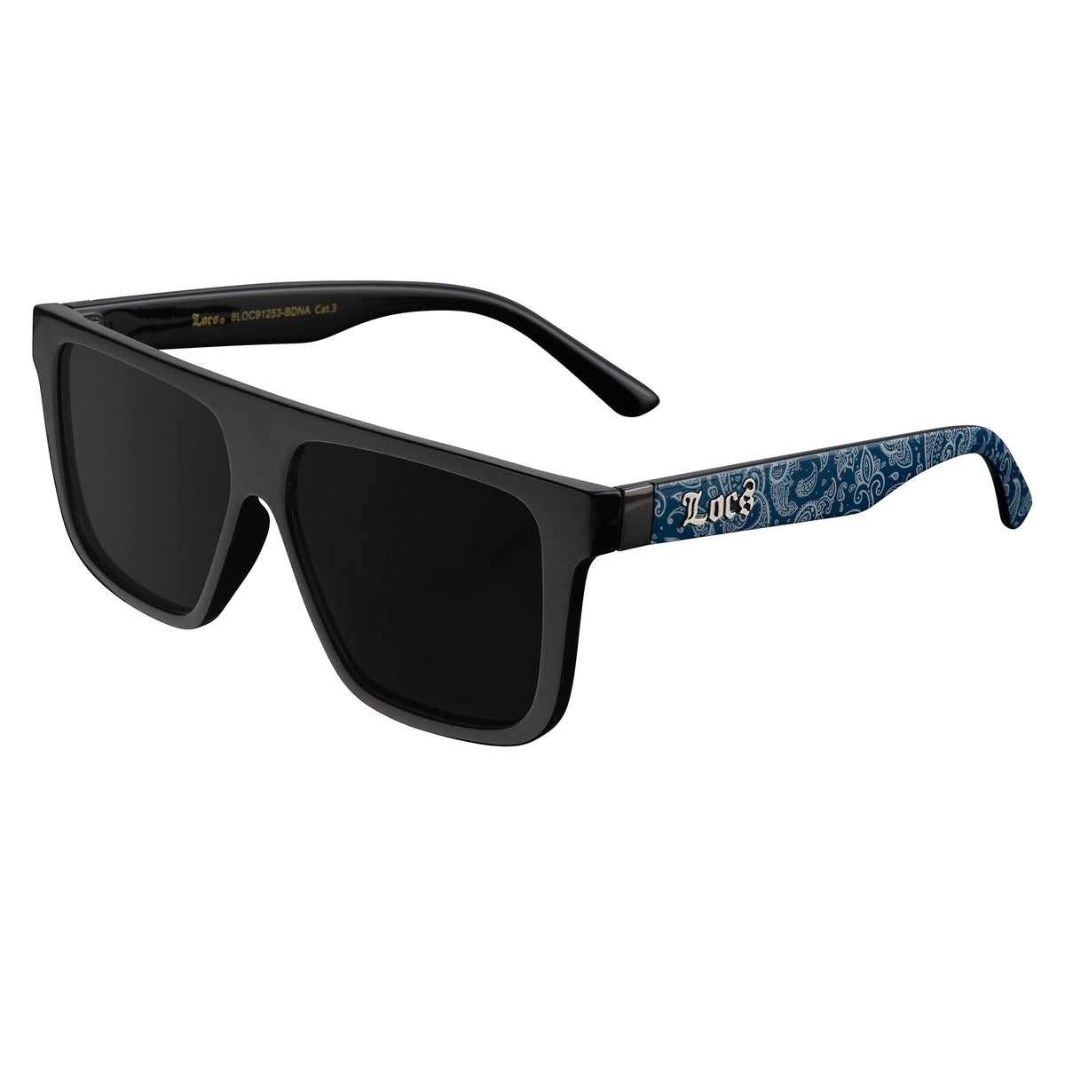 Locs 91253 Flat Top Urban Sunglasses + 1-Year Protection Plan & Pouch