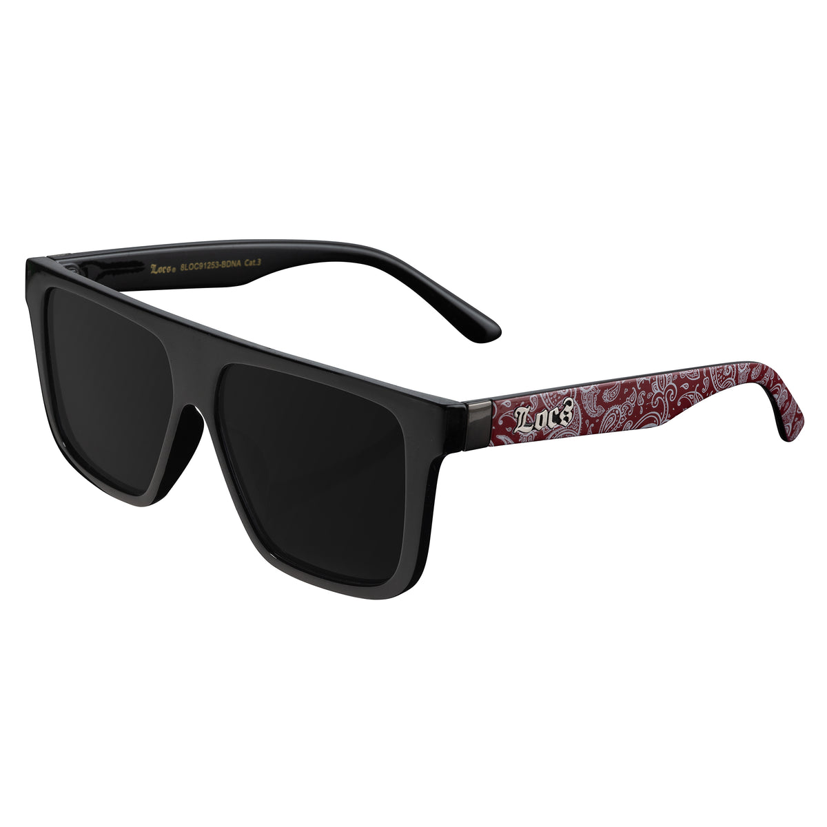 Locs 91253 Flat Top Urban Sunglasses + 1-Year Protection Plan & Pouch
