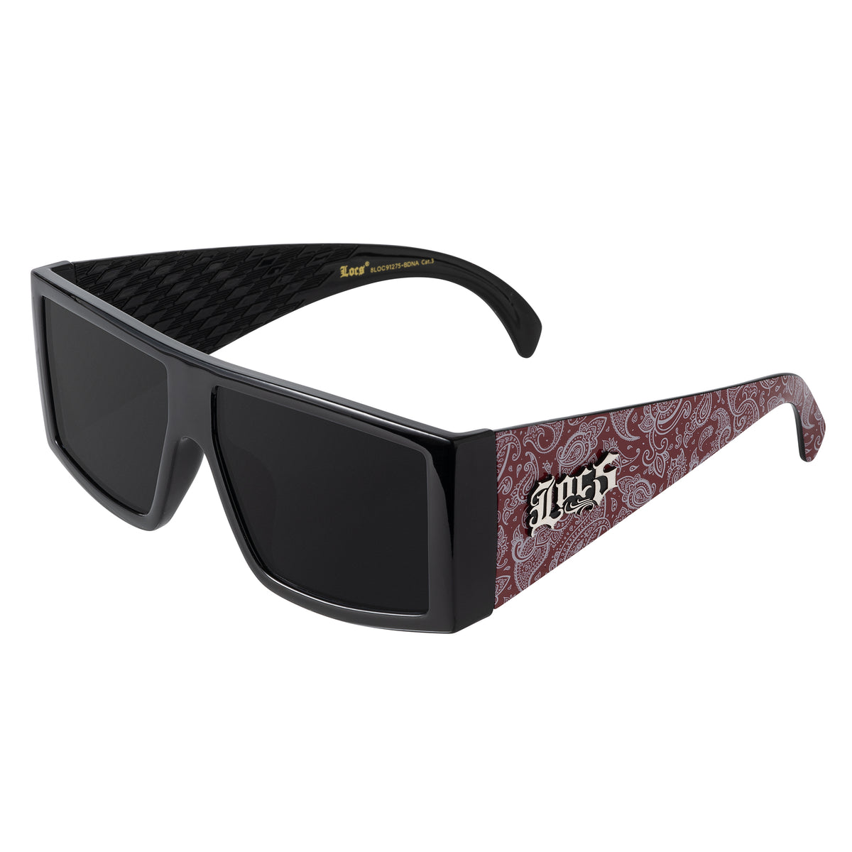 Locs 91275 Thick Square Sunglasses + 1-Year Protection Plan & Pouch