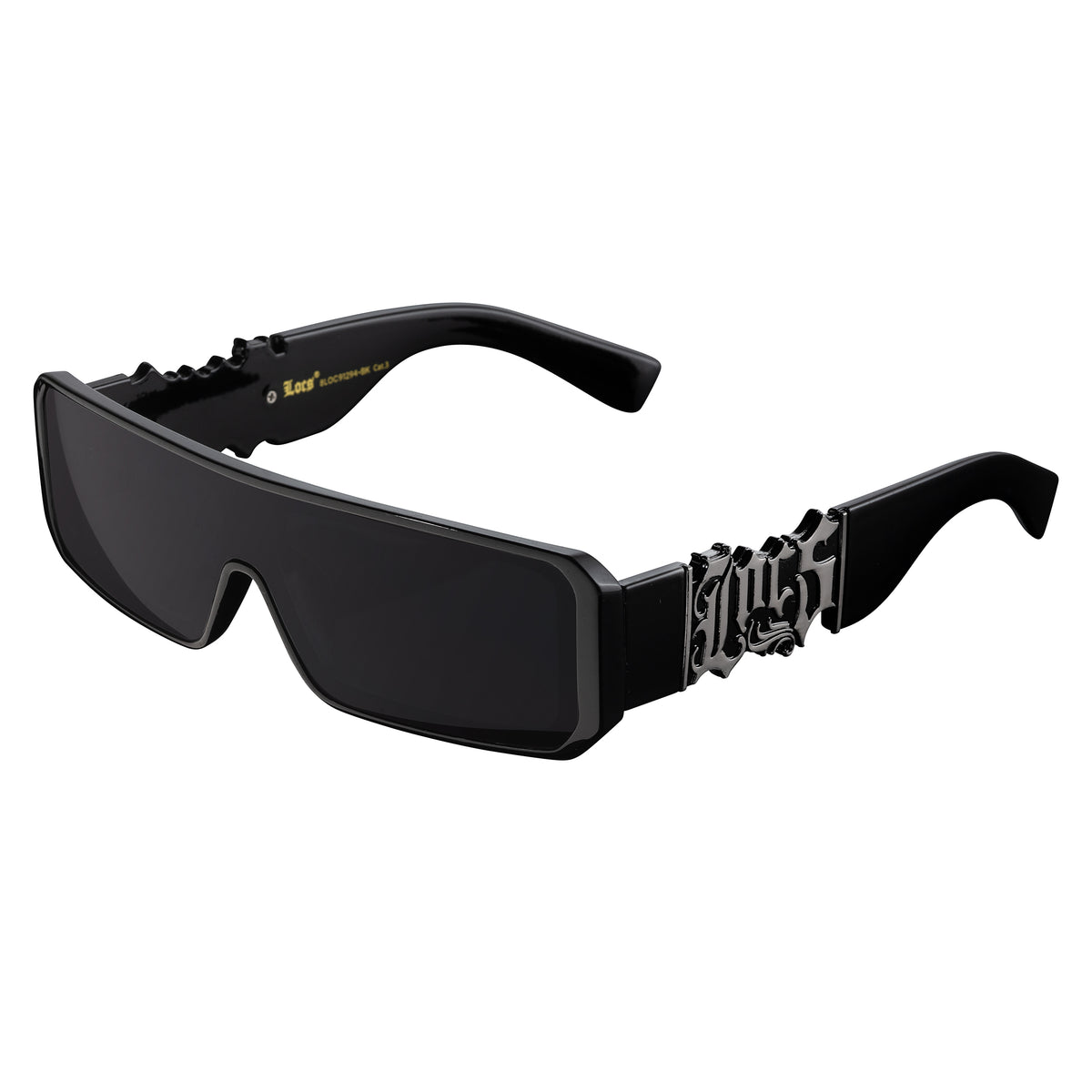 Locs 91294 Gangster Shield Sunglasses + 1-Year Protection Plan & Pouch