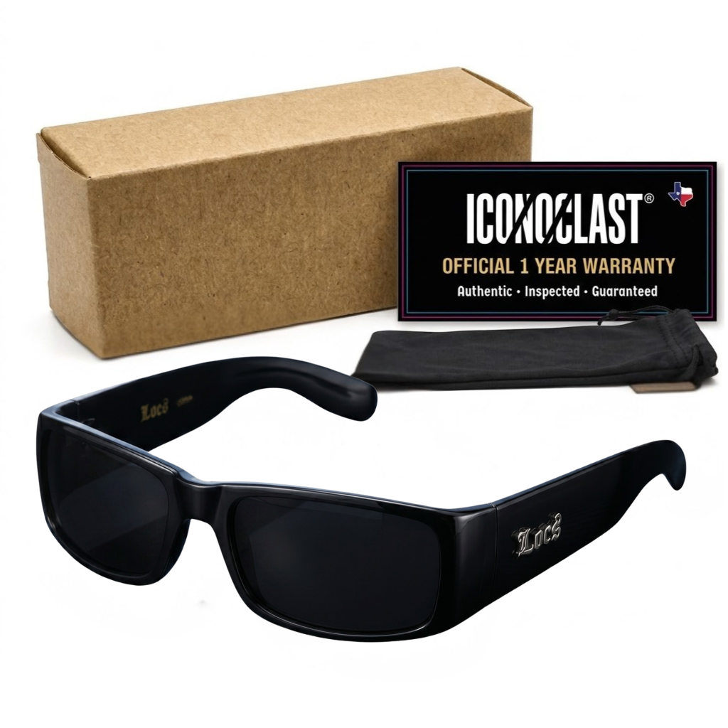 Locs 91263 Gangster Sunglasses + 1-Year Protection Plan & Pouch