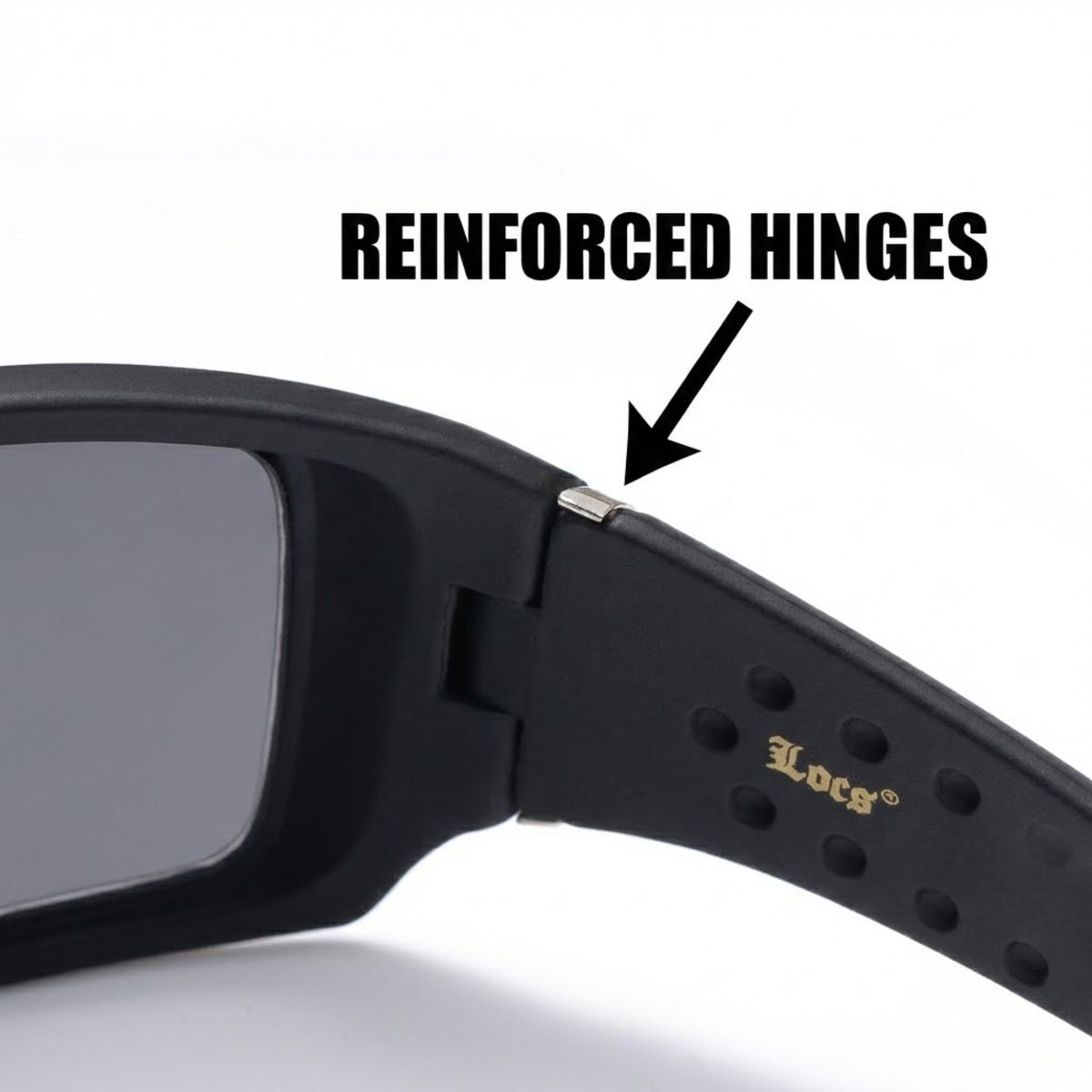 Locs 91264 Men's Hardcore Wrap Sunglasses + 1-Year Protection Plan & Pouch