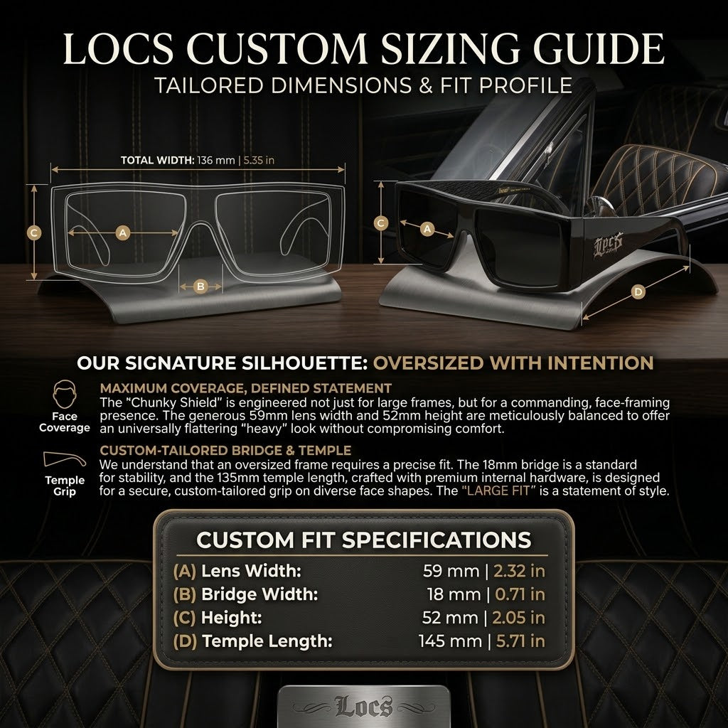 Locs 91275 Thick Square Sunglasses + 1-Year Protection Plan & Pouch