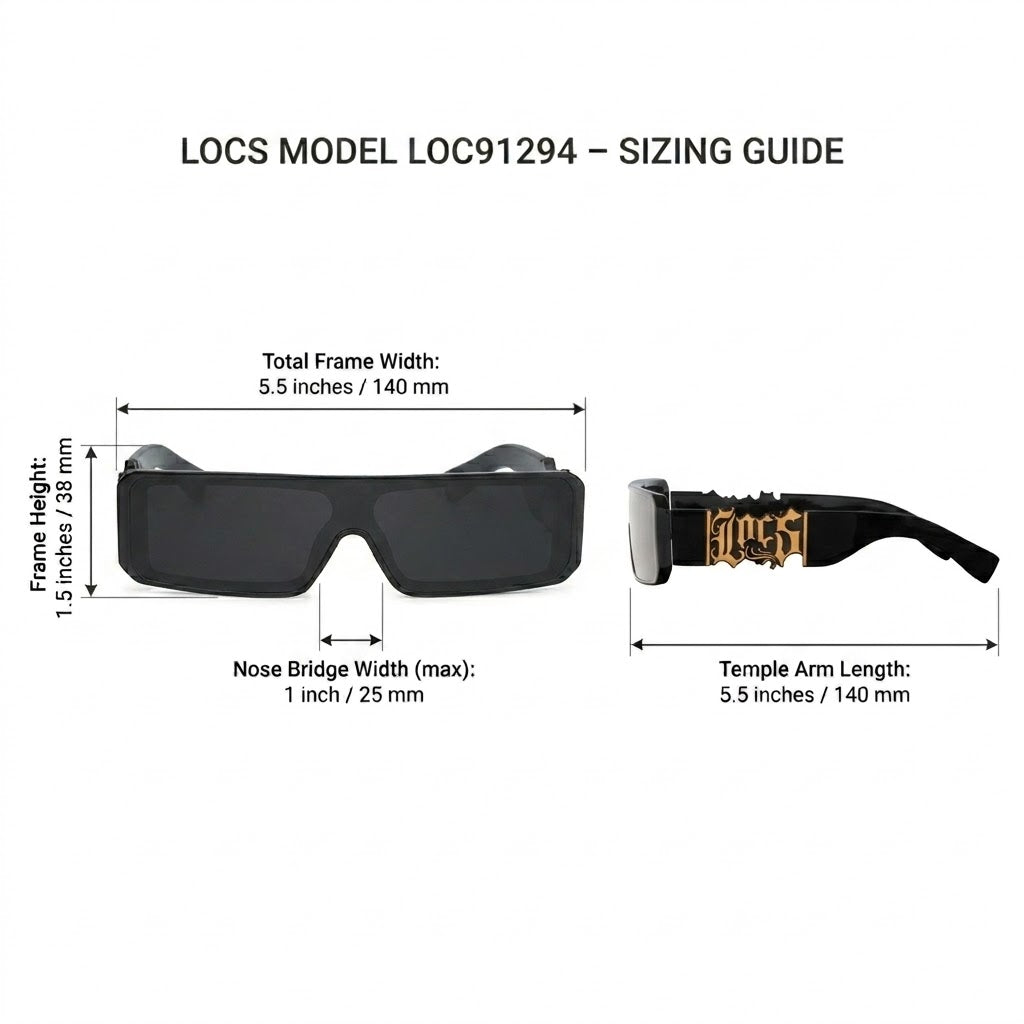 Locs 91294 Gangster Shield Sunglasses + 1-Year Protection Plan & Pouch