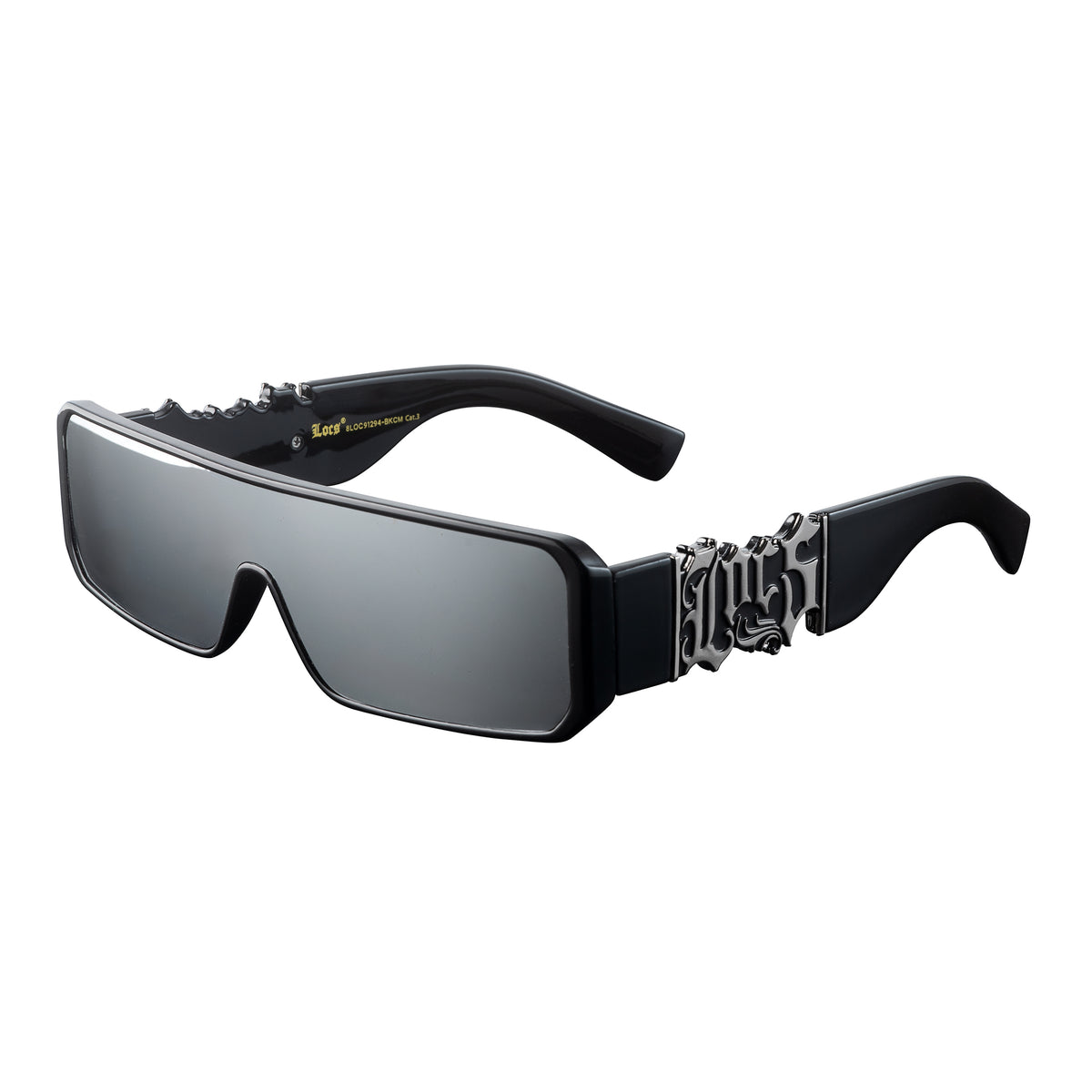 Locs 91294 Gangster Shield Sunglasses + 1-Year Protection Plan & Pouch