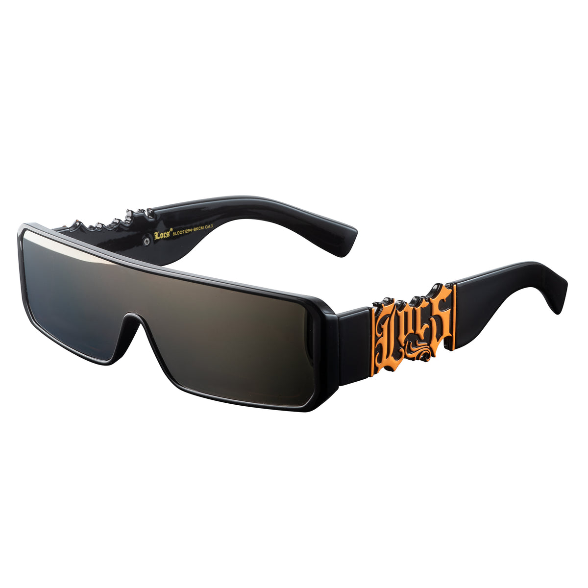 Locs 91294 Gangster Shield Sunglasses + 1-Year Protection Plan & Pouch