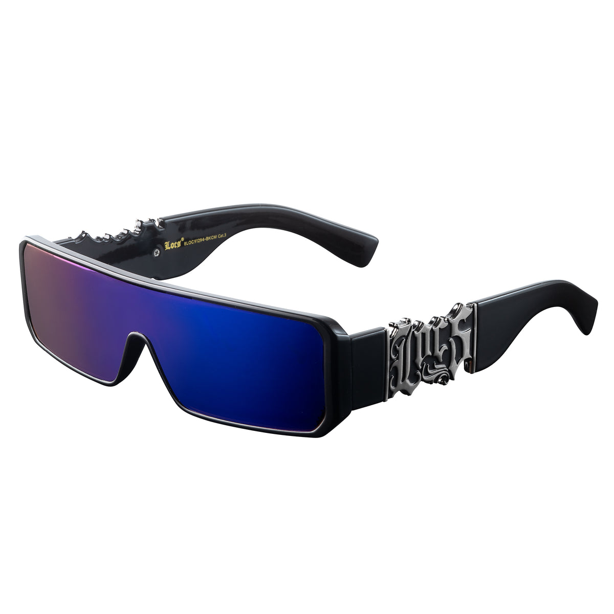 Locs 91294 Gangster Shield Sunglasses + 1-Year Protection Plan & Pouch