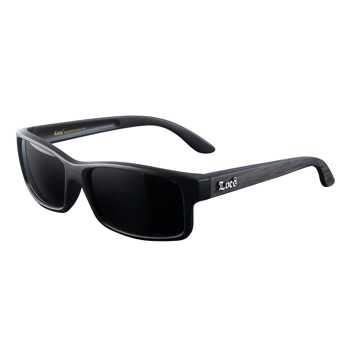 Locs 91273 Wood Grain Sunglasses + 1-Year Protection Plan & Pouch