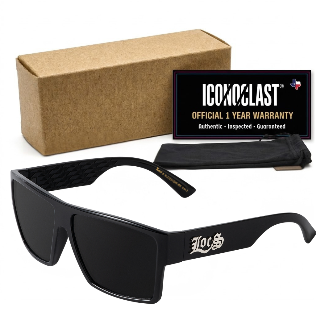 Locs 91246 Gangster Cholo Sunglasses + 1-Year Certified Protection Plan & Pouch