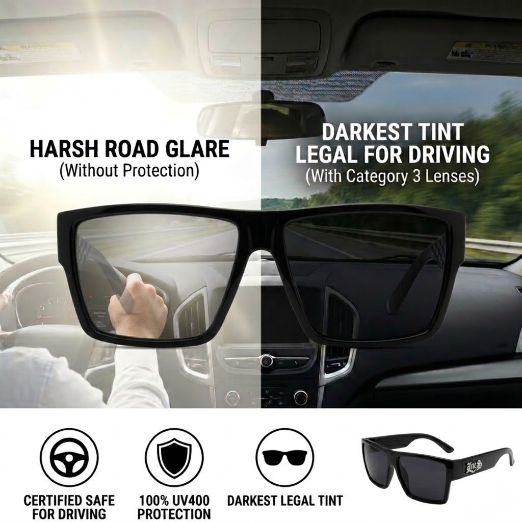Locs 91246 Gangster Cholo Sunglasses + 1-Year Certified Protection Plan & Pouch