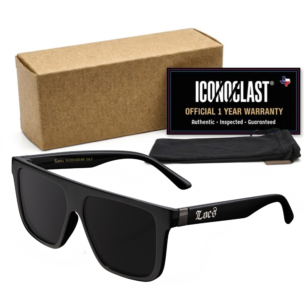 Locs 91253 Flat Top Urban Sunglasses + 1-Year Protection Plan & Pouch