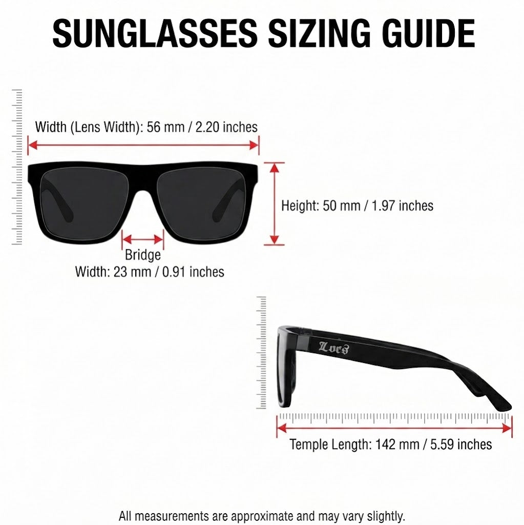 Locs 91253 Flat Top Urban Sunglasses + 1-Year Protection Plan & Pouch