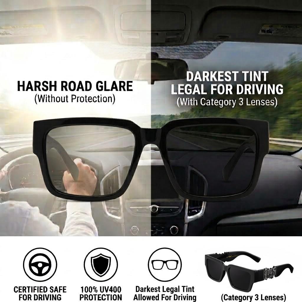 Locs 91255 Flat Top Sunglasses + 1-Year Protection Plan & Pouch