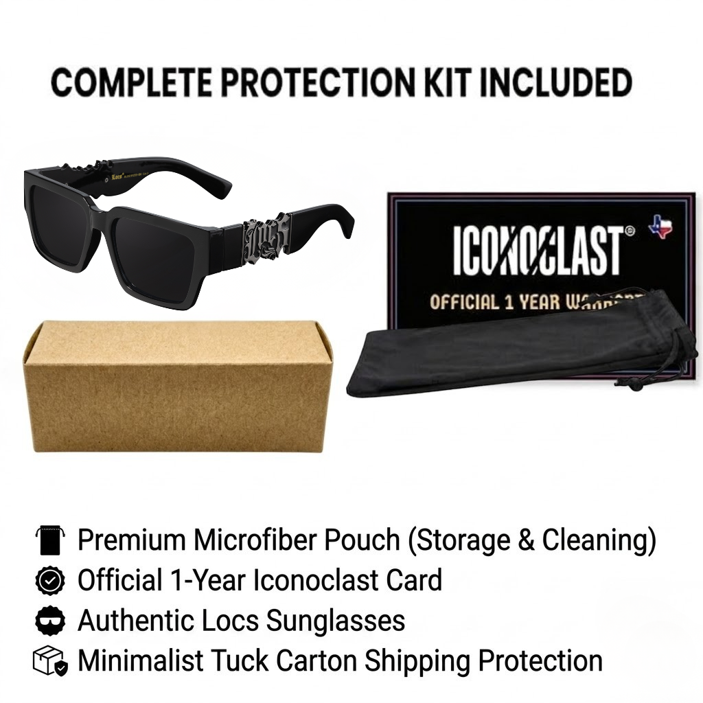 Locs 91255 Flat Top Sunglasses + 1-Year Protection Plan & Pouch
