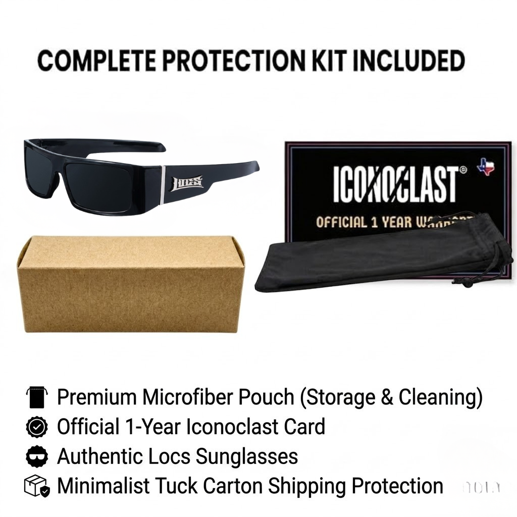 Locs 91265 Flat Top Sunglasses + 1-Year Protection Plan & Pouch