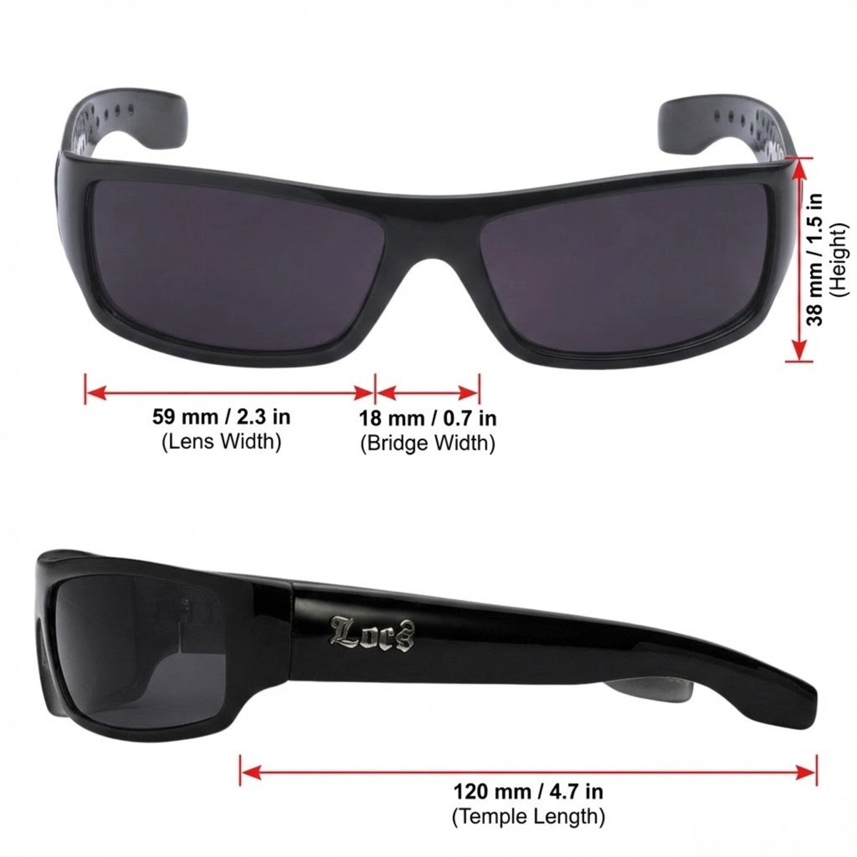 Locs 91268 Men's Hardcore Sunglasses + 1-Year Certified Protection Plan