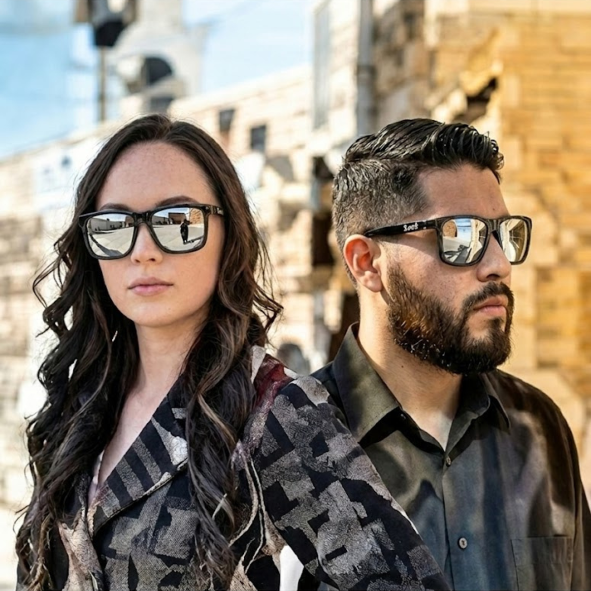 Locs 91295 Oversized Horn Rim Sunglasses + 1-Year Protection Plan
