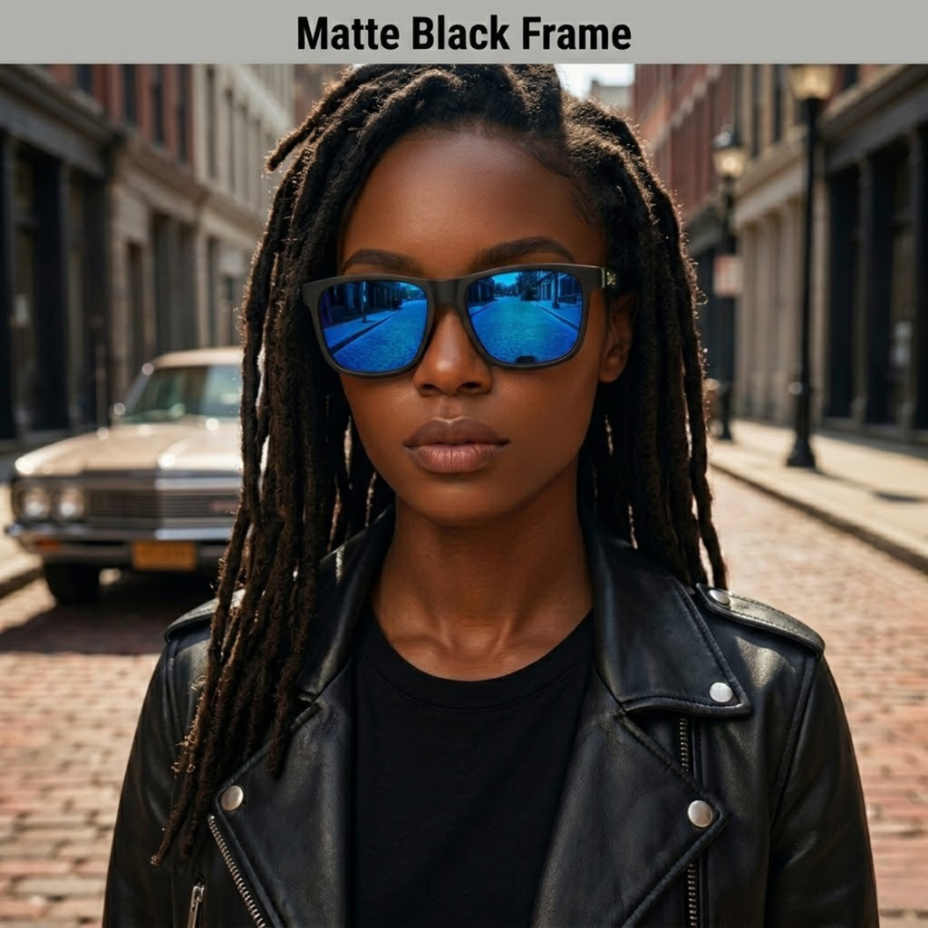 Locs 91295 Oversized Horn Rim Sunglasses + 1-Year Protection Plan