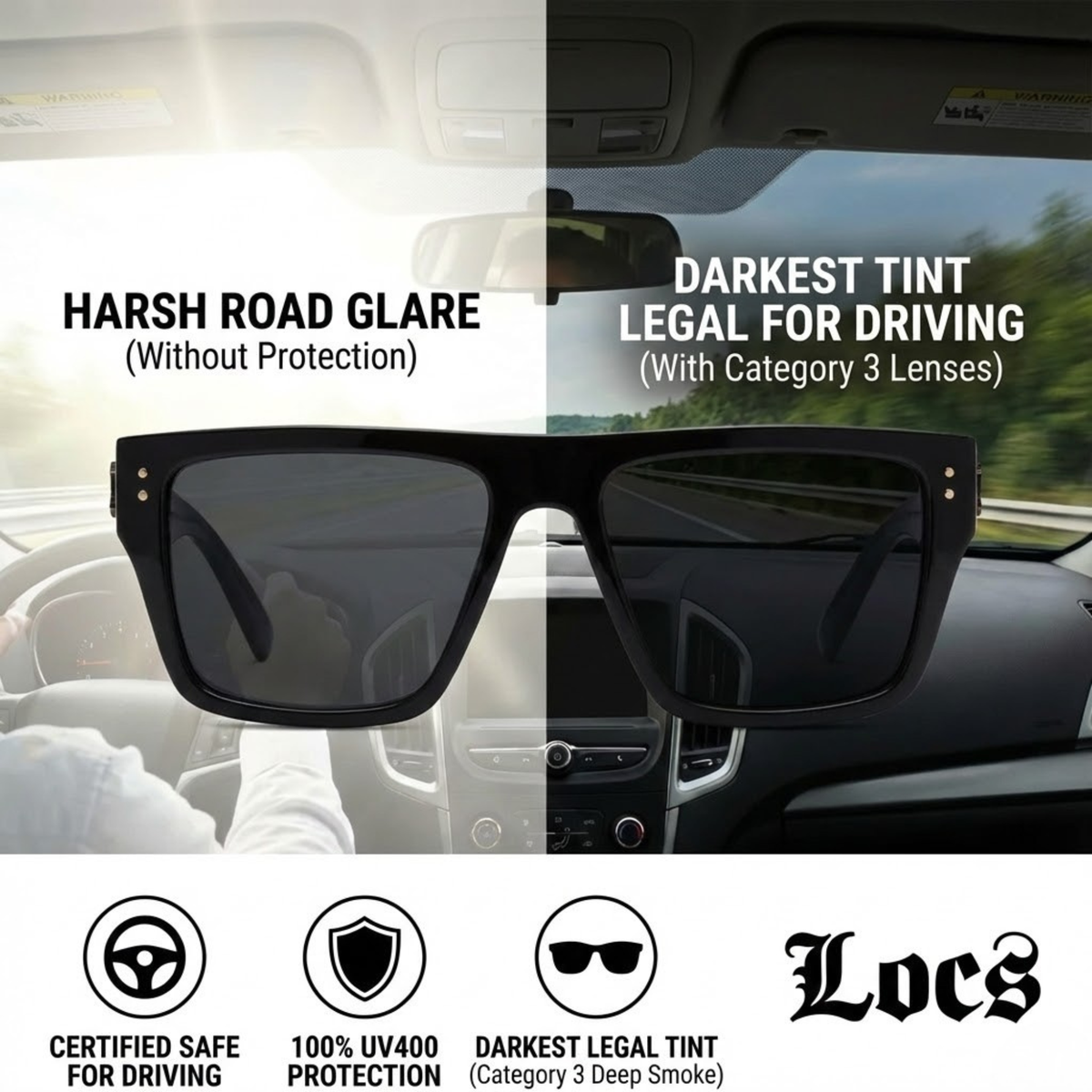 Locs Flat Top Sunglasses – Metal Accent Edition